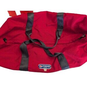 Vintage Red Outdoor Products Made in USA Duffel Bag Travel Gym Gear